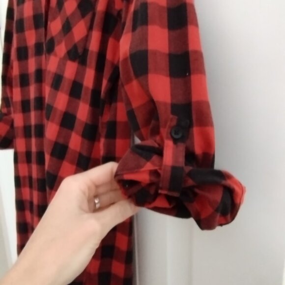 BC clothing MEDIUM shirt dress buffalo plaid long-sleeve button-down westerncore - Picture 4 of 5